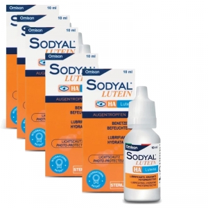 Omisan SODYAL� LUTEIN Augentropfen mit Hyalurons�ure und Lutein 5 x 10 ml Sparpack