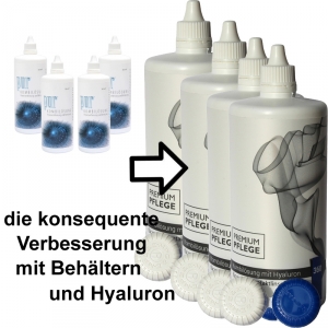 Sparpack Pur Kombilösung Ersatz Premium Pflege Kombilösung mit Hyaluron 4 x 360 ml
