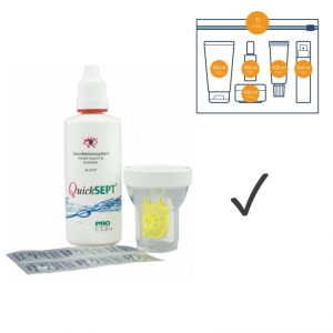 Quicksept Peroxid und Tabletten - Reiseset / Flightpack (60ml, 6 Tabletten, Behälter)