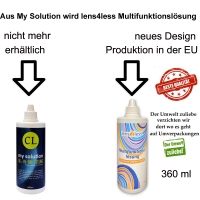 Aus MY SOLUTION All-in-One Lösung wird Lens4Less Multifunktionslösung 360 ml